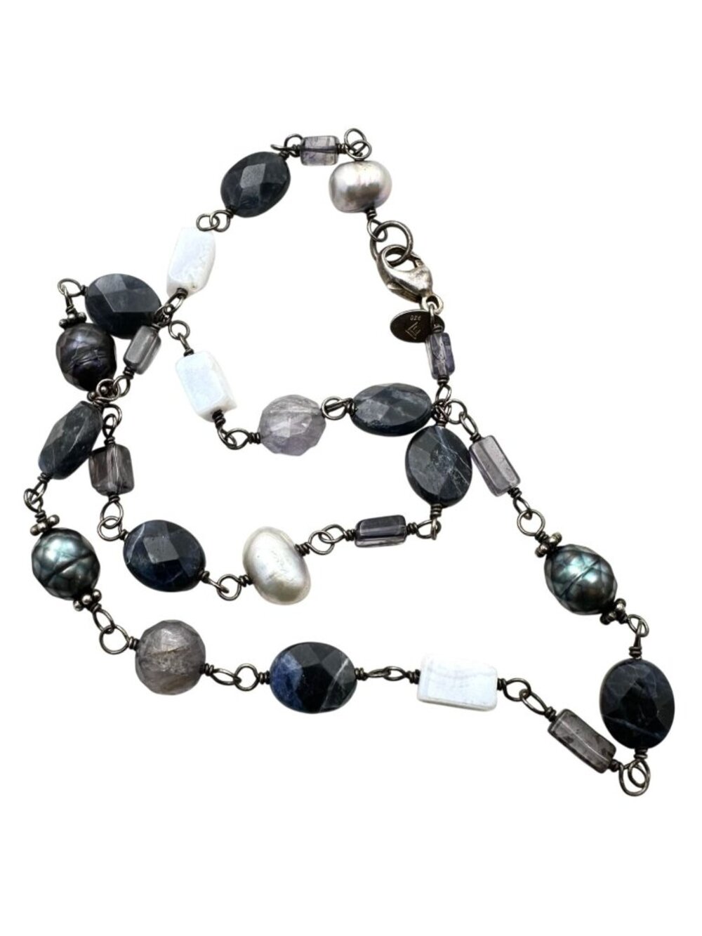 N1308 Retired Silpada Silver Necklace Pearl Gemstone